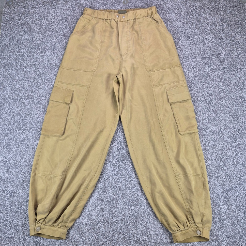 MOTHER Curbside Cargo Quickie Cinch Pants Womens Medium Bronze Mist Baggy